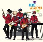  aizawa_shouta album_cover bakugou_katsuki black_hair blonde_hair boku_no_hero_academia cover drum drum_set formal glasses green_hair highres iida_tenya instrument keyboard_(instrument) male_focus midoriya_izuku multicolored_hair multiple_boys music necktie official_art opaque_glasses playing_instrument red_neckwear red_suit simple_background smile spiked_hair suit tan_background todoroki_shouto two-tone_hair 