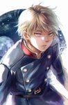  aldnoah.zero aqua_eyes belt blonde_hair blue_eyes double-breasted katagawa_mika male_focus military military_uniform slaine_troyard solo uniform 