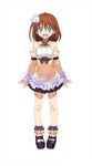  blue_eyes brown_hair detached_sleeves dress full_body hairband looking_at_viewer open_mouth rance_(series) round_teeth short_hair shunin simple_background skirt solo teeth white_background 