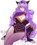  1girl breasts camilla_(fire_emblem_if) cleavage fire_emblem large_breasts long_hair purple_hair red_eyes simple_background solo tagme 