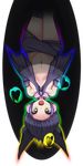  :d animal_ears bat_ears bat_wings breasts fang green_eyes grey_hair hands_together heart heart-shaped_pupils highres looking_at_viewer monster_girl monster_girl_encyclopedia nanostar navel open_mouth outline rainbow_gradient short_hair small_breasts smile solo symbol-shaped_pupils transparent_background upside-down werebat winged_arms wings 