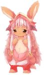  brown_eyes furry made_in_abyss nanachi_(made_in_abyss) pink_hair rabbit smile wa_hito_uppe 