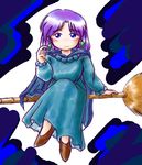  akazukin_chacha broom purple_hair sitting yakko 