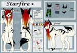  akirageni anthro artic_wolf better_version_at_source clothing collar female feral hair model_sheet red_hair smile solo star starfire_(akirageni) stripes 