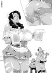  anus ass ass_grab beer_mug breasts buru cleavage dress greyscale huge_breasts large_breasts league_of_legends lulu_(league_of_legends) nidalee panty_pull pussy short_dress teemo thighhighs twin_drills underwear wedgie yordle 