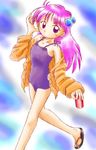  akazukin_chacha coke marin pink_hair swimsuit walking 