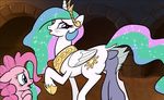  2017 blush crown cutie_mark equine feathered_wings feathers female feral friendship_is_magic horn horse jewelry limestone_pie_(mlp) mammal my_little_pony necklace pencils_(artist) pinkie_pie_(mlp) pony princess_celestia_(mlp) winged_unicorn wings 