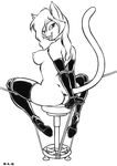  anthro arms_tied bdsm bondage boots bound breasts butt cat clothed clothing dacantero feline female footwear fur gloves mammal nipples rope sitting smile solo topless 