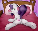  2017 anthro anus bed cub cutie_mark equine female friendship_is_magic horn looking_at_viewer looking_back lying mammal mdgusty my_little_pony nude pillow presenting pussy solo spreading sweetie_belle_(mlp) unicorn young 
