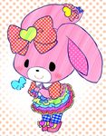  2016 beady_eyes blush bonbonribbon clothing cute dress female footwear fur happy lagomorph mammal pink_fur rabbit sanrio shoes smile solo standing 熊犬わんこ 