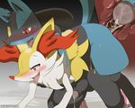  2017 all_fours anal anal_penetration anthro blush braixen canine cum cum_in_ass cum_inside cum_while_penetrated doggystyle duo erection from_behind_position fur glans hands-free inner_ear_fluff internal looking_pleasured lucario male male/male male_penetrating mammal multicolored_fur nintendo nude open_mouth orgasm penetration penis pok&eacute;mon red_eyes saliva sex sweat tongue tongue_out uncut video_games winick-lim 