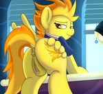  2017 amber_eyes anus atmosseven bedroom_eyes butt clitoral_winking clitoris cutie_mark equine feathered_wings feathers female feral friendship_is_magic hair half-closed_eyes inside looking_at_viewer looking_back mammal multicolored_hair my_little_pony orange_hair pegasus pussy seductive solo spitfire_(mlp) two_tone_hair wings wonderbolts_(mlp) yellow_feathers 
