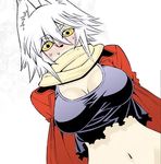  12_beast 1girl animal_ears breasts claws colored flake_(12_beast) furry inui_takemaru monster_girl okayado scarf short_hair silver_hair tail werewolf white_skin wolf_girl yellow_eyes 