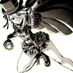  aiming_at_viewer ange_(princess_principal) boots braid cavorite_ball dress french_braid frilled_skirt frills gun hair_ribbon handgun hat highres holding holding_gun holding_weapon long_sleeves looking_at_viewer monochrome princess_principal revolver ribbon sepia short_dress short_hair side_braid skirt solo top_hat ume_(yume_uta_da) weapon webley-fosbery_automatic_revolver 