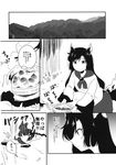  animal_ears comic dress greyscale highres imaizumi_kagerou makako_(yume_bouei_shoujo_tai) monochrome tail touhou translated wolf_ears wolf_tail 