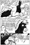 2017 anthro areola balls big_breasts black_and_white breasts comic dragon english_text equine eyes_closed female gustav_(here_there_be_dragons) here_there_be_dragons horn horse karno lying male male/female mammal missionary_position monochrome nipples olga on_back open_mouth penis pussy_juice sex speech_bubble teeth text thought_bubble wings 