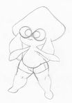  female inkling monochrome nintendo overweight pervymarioman pussy solo splatoon thick_thighs traditional_media_(artwork) video_games 