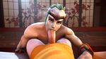  2boys 3d erection fellatio genji_(overwatch) green_hair killystein male_focus multiple_boys overwatch penis pov source_filmmaker sucking yaoi 