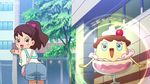  2girls ass ass_shake blush blush_stickers clothes food kodama_fumika loli looking_at_viewer multiple_girls pudding screencap shiranpurin youkai_watch 