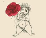  anthro bottomless clothed clothing facial_piercing featureless_crotch female flower hedgehog jewelry mammal necklace nose_piercing oddwilds overweight piercing plant rose solo 