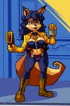  badge big_breasts big_thighs breasts canine carmelita_fox dreamcastzx1 escopeto female fox gun hi_res mammal ranged_weapon sly_cooper sly_cooper_(series) video_games weapon 