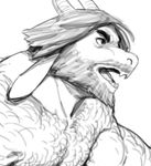  angry asgore_dreemurr body_hair caprine goat horn mammal muscular open_mouth portrait rowf simple_background undertale video_games white_background 
