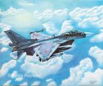  1other above_clouds aircraft airplane ambiguous_gender artist_name blue_sky cloud cloudy_sky cockpit commentary_request dated day f-2 fighter_jet hayashi_ryouta japan_air_self-defense_force japan_self-defense_force jet military military_vehicle missile outdoors pilot signature sky sunlight 