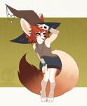  5_fingers anthro breasts brown_eyes brown_hair brown_nose canine charmrage clothed clothing female fox hair mammal simple_background smile solo 