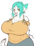  amad_no_moto anthro big_breasts blush breasts clothed clothing female huge_breasts solo 