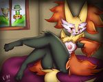  2017 3_toes 5_fingers absurd_res anthro areola barefoot bed big_breasts black_fur black_nose blush braixen breasts building canine claws clothing delphox digital_media_(artwork) e-01 feet female fennekin fur gardevoir green_hair grey_fur hair half-closed_eyes hi_res house humanoid inner_ear_fluff inside mammal multicolored_fur nintendo nipples nude on_bed open_mouth orange_fur paws pink_nipples pok&eacute;mon pussy red_eyes red_fur seductive simple_background solo toe_claws toes video_games white_fur window yellow_fur 