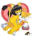  anthro balls black_hair blush breasts butt canine duo erection female fox fur hair honey_the_cat male male/female mammal miles_prower nipples nude open_mouth penetration penis pussy senshion sex simple_background smile sonic_(series) tongue vaginal vaginal_penetration video_games 