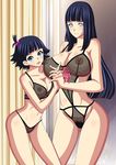  2girls artemisumi black_hair blue_eyes daughter female hair_bobbles hair_ornament hyuuga_hinata long_hair mother mother_and_daughter multiple_girls naruto navel nipples pubic_hair short_hair uzumaki_himawari whiskers 