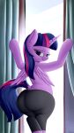  andelai bedroom_eyes butt equine female friendship_is_magic half-closed_eyes hi_res horn mammal my_little_pony seductive solo twilight_sparkle_(mlp) winged_unicorn wings yoga_pants 