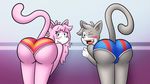  aeris_(vg_cats) bent_over briefs butt cat clothing feline female leo_(vg_cats) looking_at_viewer male mammal miles57 panties rear_view underwear vg_cats 