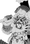  anthro axe claws clothing dera_kimidori kemono melee_weapon reptile scalie scar weapon 