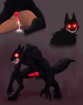  2017 anthro butt canine cum cum_in_pussy cum_inside draco-canine female female_on_feral feral from_behind_(disambiguation) glowing glowing_eyes human humanoid knot mammal monster red_eyes sex were werewolf 