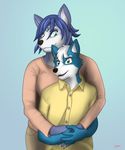  age_difference blue_eyes blue_fur canine clothing cute family female fox fur green_eyes gupa507 hair hug krystal mammal marcus_mccloud mature_female mother mother_and_son multicolored_fur nintendo open_mouth parent shirt smile son star_fox two_tone_fur video_games white_fur white_hair young 