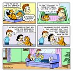  black_hair brown_hair canine cat dog english_text feline female garfield garfield_(series) hair jon_arbuckle lipstick makeup male mammal odie red_lips text 