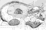  anthro bathing dera_kimidori dragon eastern_dragon hot_water kemono looking_at_viewer male scalie slit_pupils solo steam wet whiskers 