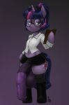  2017 animal_genitalia animal_penis anthro anthrofied balls big_balls boots clipboard clothed clothing cutie_mark dickgirl edit equine equine_penis eyewear flaccid footwear friendship_is_magic glasses hair half-closed_eyes hi_res holding_object horn huge_balls hyper hyper_penis intersex legwear looking_at_viewer mammal midriff miniskirt my_little_pony navel penis phurie ponytail simple_background skirt smile solo thick_thighs thigh_highs twilight_sparkle_(mlp) unicorn vein veiny_penis 