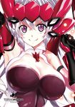  :p armpits bare_shoulders bodysuit breasts cleavage elbow_gloves gloves headset hinahime kazanari_tsubasa large_breasts long_hair looking_at_viewer purple_eyes senki_zesshou_symphogear silver_hair smile solo tongue tongue_out twintails v-shaped_eyebrows yukine_chris 