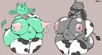  2017 4chan ? angstrom animal_humanoid anon anonymoo areola arm_warmers armwear bell belly big_belly big_breasts big_butt big_nipples blush bovine breasts butt clothed clothing collar cow_humanoid cowbell duo erect_nipples eyewear female fupa green_skin grey_skin huge_breasts huge_butt huge_hips humanoid inverted_nipples lactating legwear mammal milk navel nipples overweight overweight_female partially_clothed stockings sunglasses thick_thighs thigh_highs tongue tongue_out wide_hips 