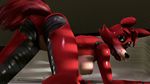  animatronic anthro anus areola breasts butt canine female five_nights_at_freddy&#039;s foxy_(fnaf) green_eyes hair kneeling looking_back machine mammal nipples nude presenting pussy red_hair robot side_boob tongue tongue_out unknown_artist video_games 