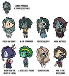  alternate_costume blue_hair brown_hair chainsaw clothing cosplay crown dragon dress drooling ear_piercing elf english_text eversorthewry evil_dead green_hair hair hair_over_eye human humanoid left_4_dead_(series) leviathan_(skullgirls) mammal monster_musume piercing pink_hair princess rottytops royalty saliva scar shantae_(series) simple_background skull skullgirls squigly text tools towergirls undead valve video_games warcraft white_background witch_(left_4_dead) zombie zombie_princess zombina_(monster_musume) 