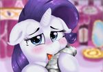  2017 animal_genitalia animal_penis blush disembodied_penis duo equine equine_penis female friendship_is_magic gab0o0 hair hi_res horn inside looking_at_viewer male male/female mammal my_little_pony oral penis purple_hair rarity_(mlp) sex solo_focus tongue unicorn 
