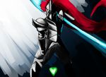  2016 abstract_background armor david_han digital_media_(artwork) melee_weapon polearm spear undertale undyne video_games weapon 