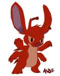  &gt;:( 2011 3_toes 4_arms 4_fingers alien alpha_channel antennae back_spines batnoise big_ears black_eyes chest_tuft claws digital_drawing_(artwork) digital_media_(artwork) disney experiment_(species) fangs fur head_tuft leroy_(lilo_and_stitch) lilo_and_stitch multi_arm multi_limb red_claws red_fur red_nose signature simple_background solo standing toes transparent_background tuft 
