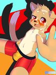  aj_(ajisthebest) blsuh briefs brown_fur bulge cat clothing cub cum cum_on_face cum_on_hand cum_on_muzzle feline fur male mammal open_mouth red_eyes simple_background solo spunkie underwear young 