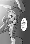  &lt;3 &lt;3_eyes ambiguous_fluids brokenlynx21 dialogue english_text female greyscale humanoid jenny_wakeman looking_at_viewer machine monochrome my_life_as_a_teenage_robot robot side_view standing suggestive text 