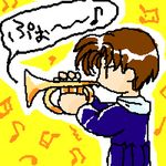  akazukin_chacha blue_robe playing shiine text trumpet 